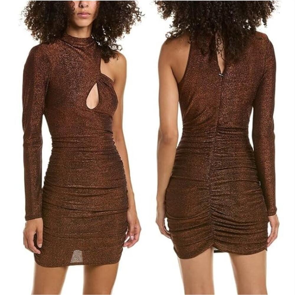 NWT Nicholas Umber Mockneck Cut Out Jersey Olympia Mini Dress